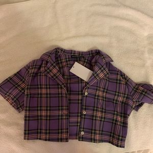 Purple multi colored crop top